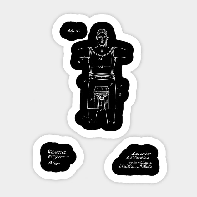 Sexual Armor Vintage Patent Hand Drawing Sticker by TheYoungDesigns